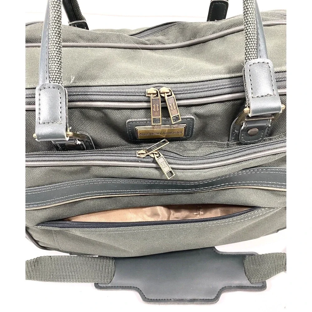 American Tourister Carry On Soft Side Overnight Luggage Tote Olive Color w/Strap